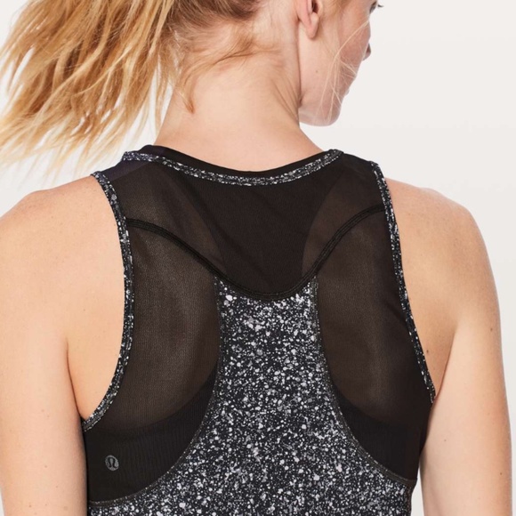 Lululemon Sculpt Tank II Splatter Black and White Racerback Tank • size small - Picture 4 of 10